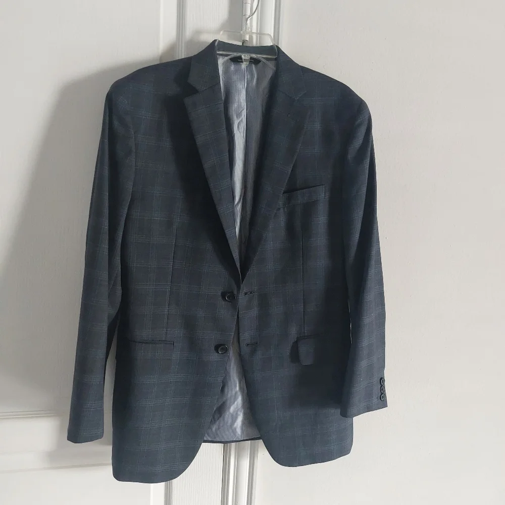 Banana Republic Blazer Sport Coat Size 38R Tailored Fit Plaid Two Button Wool